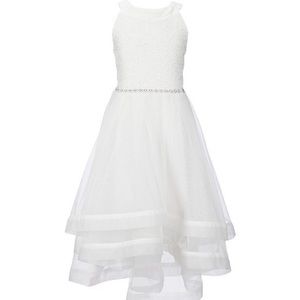 Girls glitter Dress, size 16, high,low white